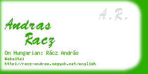andras racz business card